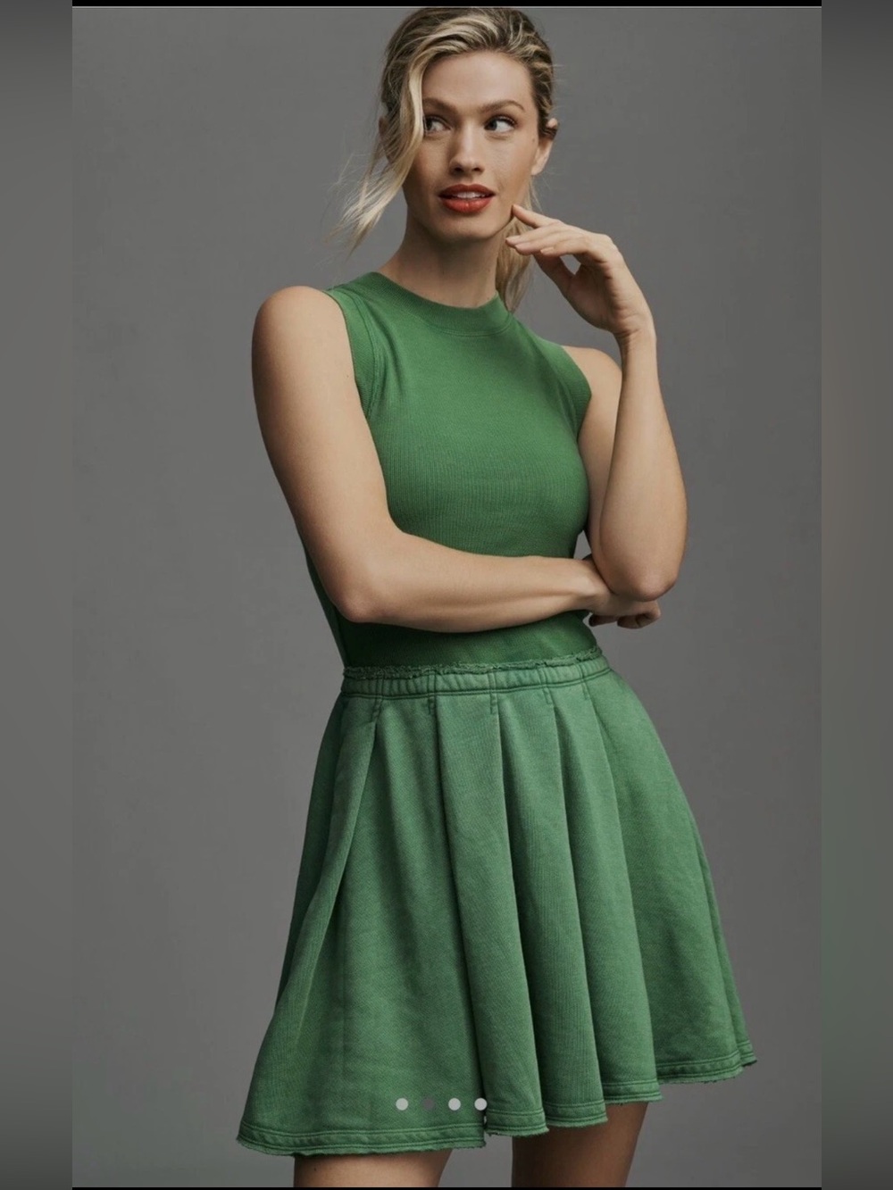 Daily Practice by Anthropologie Pleated Mini Dress green size large NWT